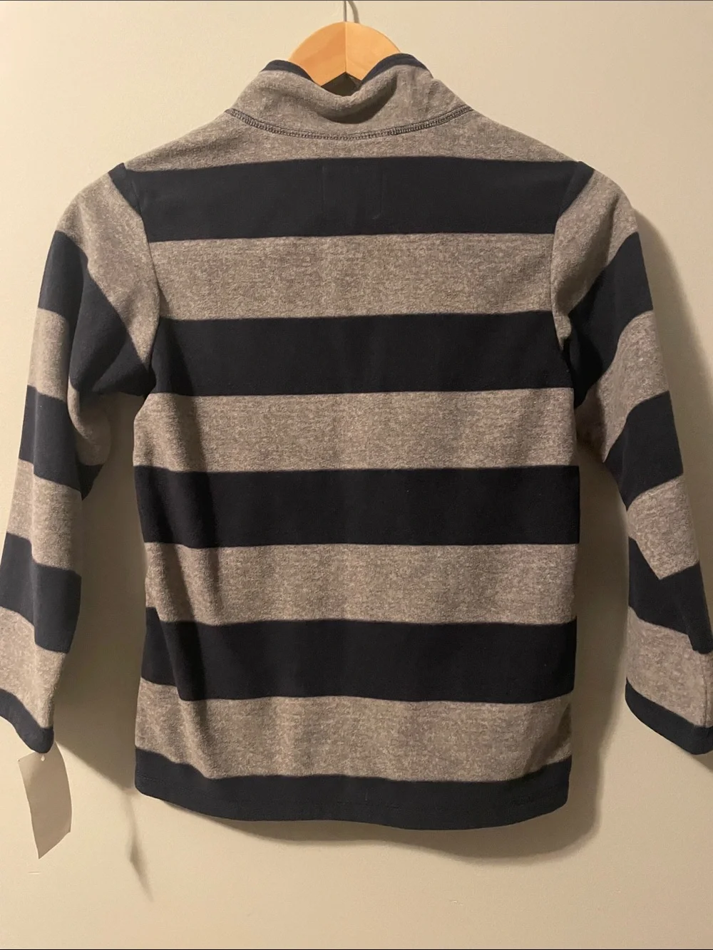 NWT: OshKosh B'gosh Navy and Gray Striped Quarter-Zip fleece